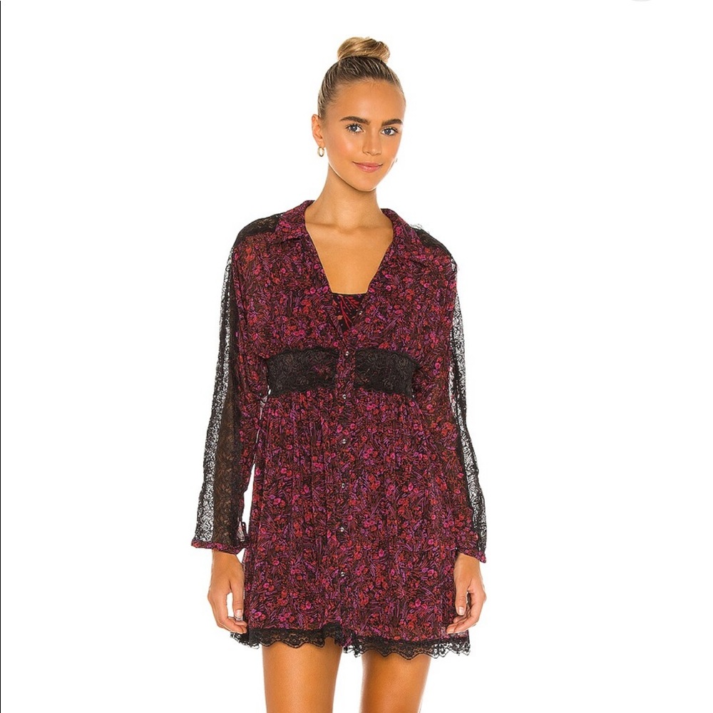 NWOT Free People Sheer Romance Mini Dress Z269-9 - Picture 3 of 6